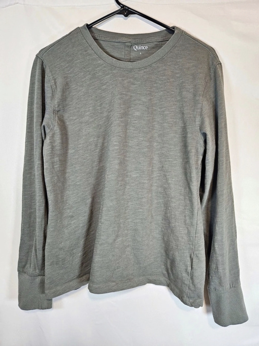 Quince Cotton Modal Relaxed Long Sleeve Tee Gray Large
